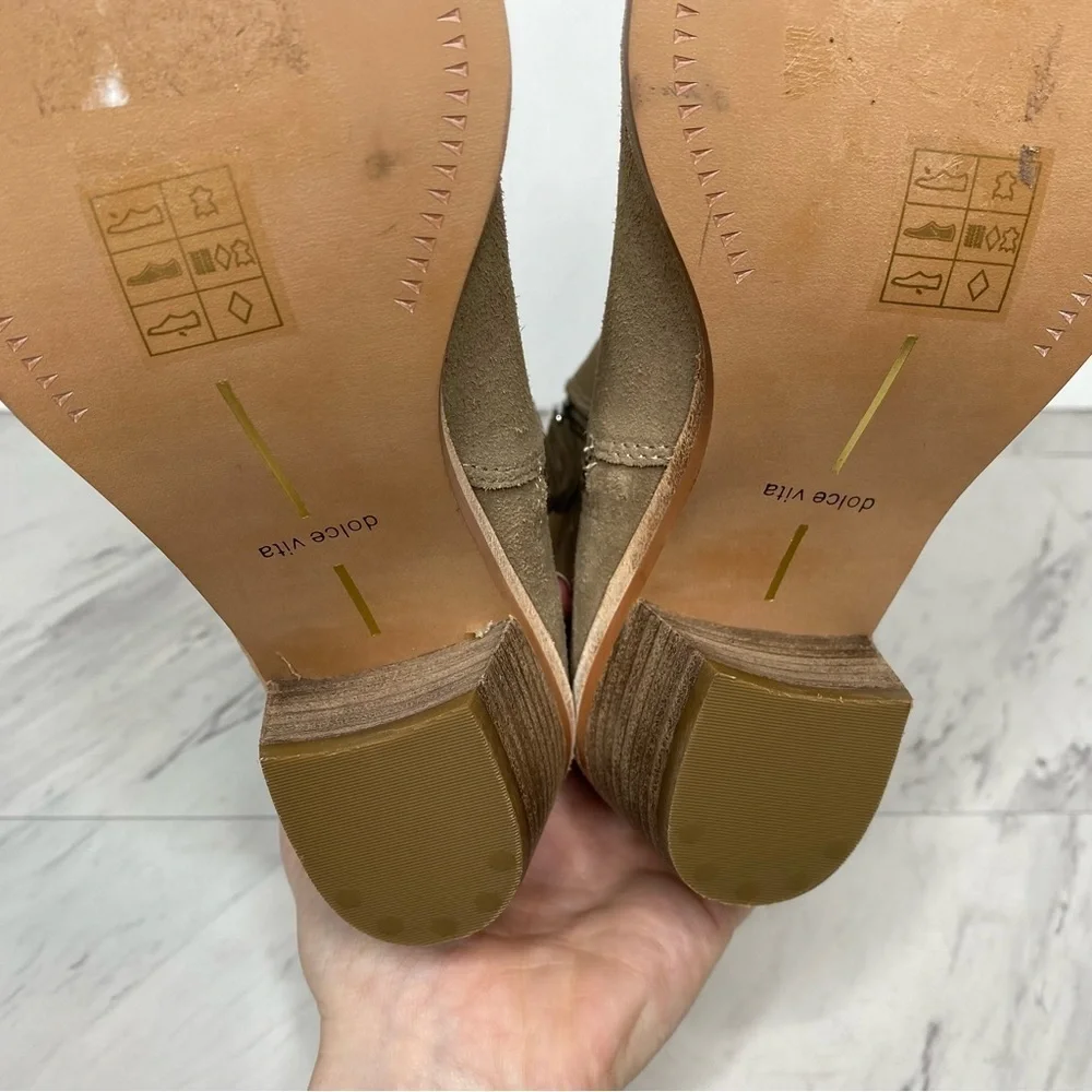 New! Dolce Vita Solow Tan Suede Western Bootie 6